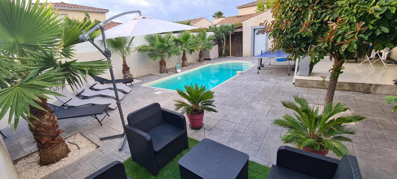 Villa Piscine De La Garrigue Florensac Eksteriør billede