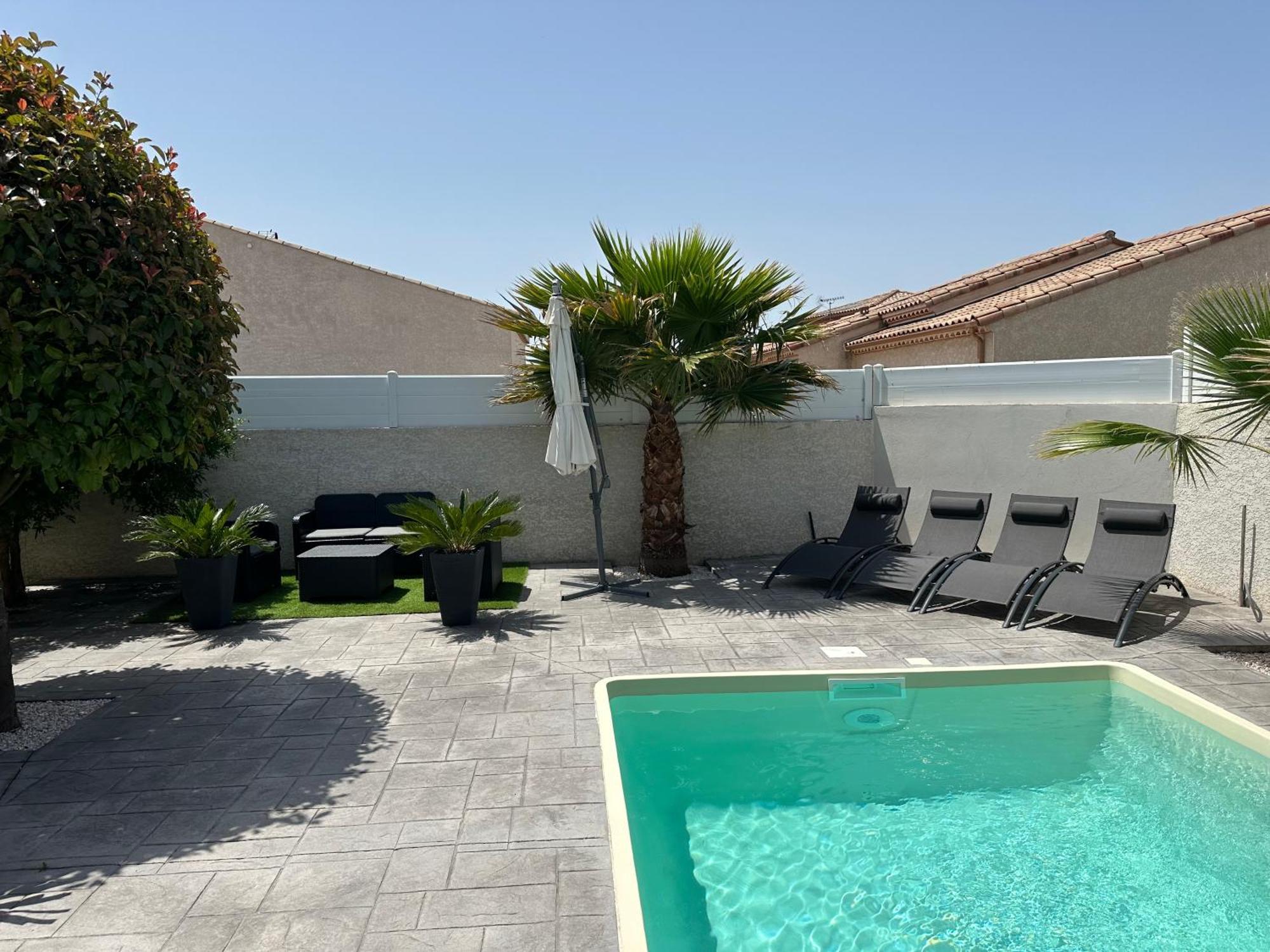 Villa Piscine De La Garrigue Florensac Eksteriør billede